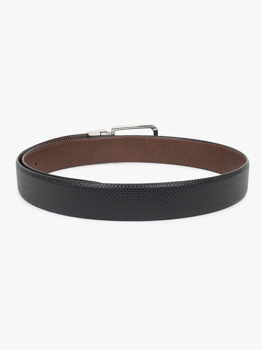 Men's Embossed Black Brown Reversible Formal Belt