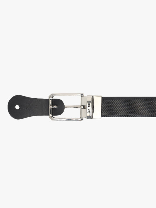Men's Embossed Black Brown Reversible Formal Belt