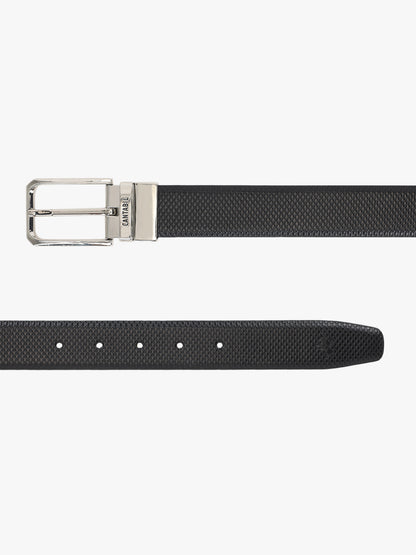 Men's Embossed Black Brown Reversible Formal Belt