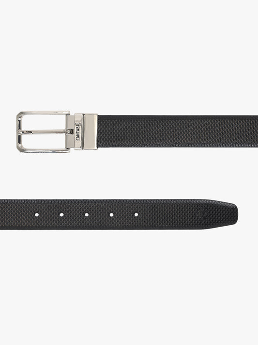 Men's Embossed Black Brown Reversible Formal Belt