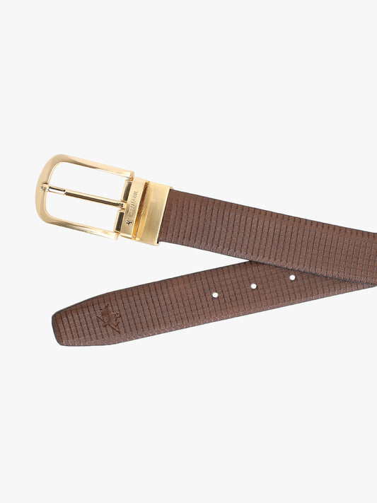 Men's Textured Black Brown Reversible Formal Belt