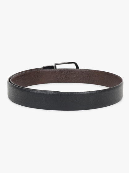 Men's Textured Black Brown Reversible Formal Belt