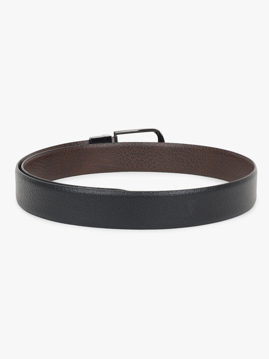 Men's Textured Black Brown Reversible Formal Belt