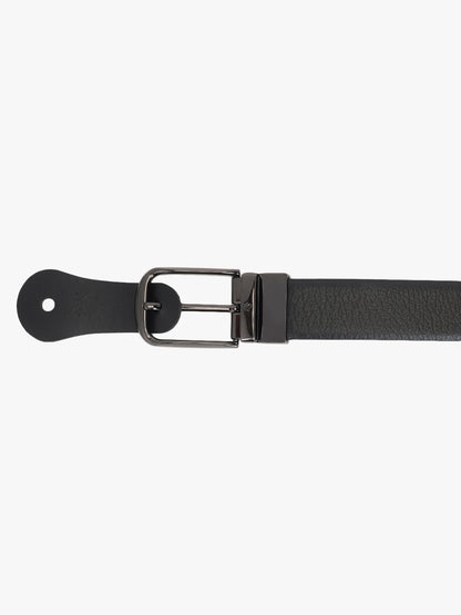 Men's Textured Black Brown Reversible Formal Belt