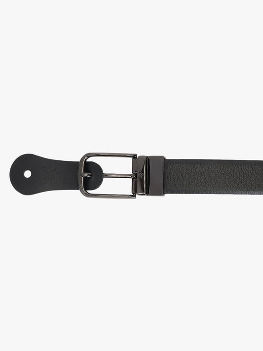 Men's Textured Black Brown Reversible Formal Belt