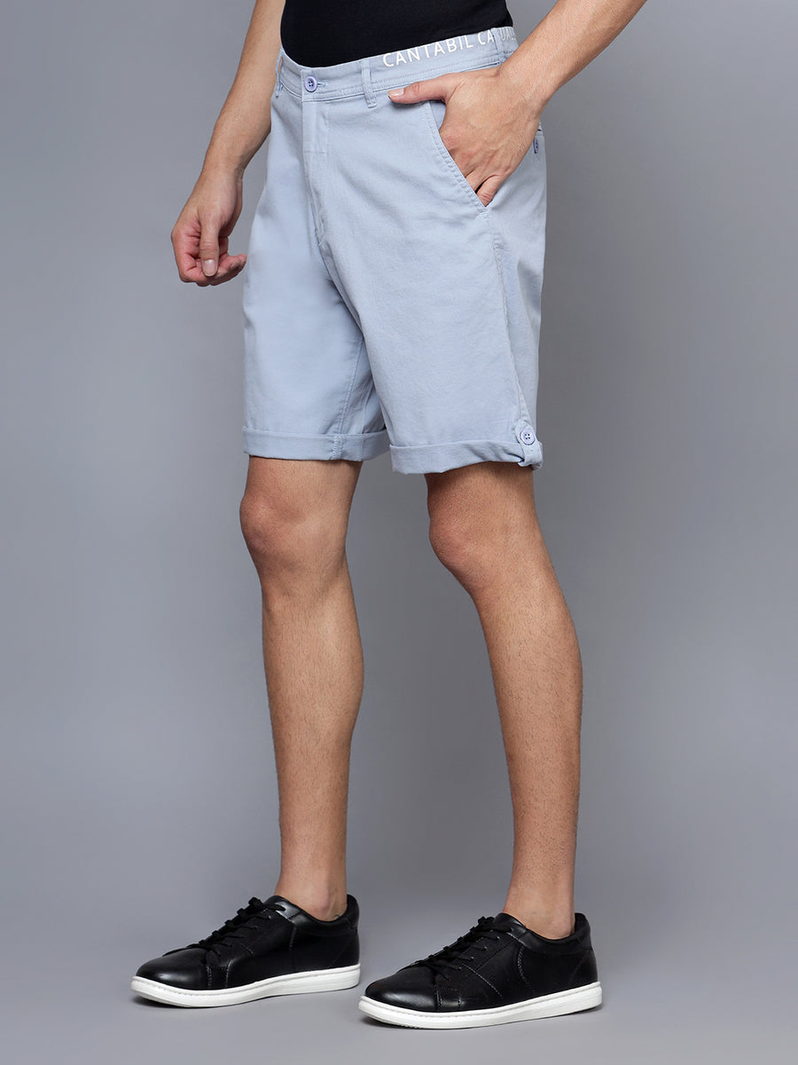 Cantabil Men Aqua Blue Shorts