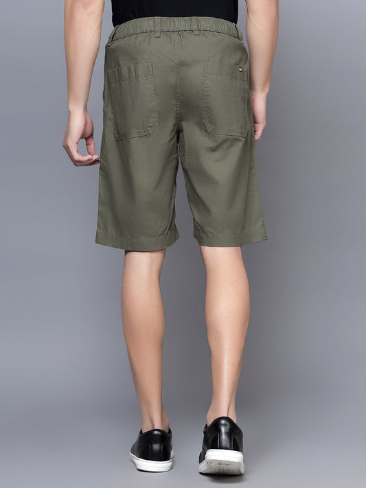 Cantabil Men Olive Green Shorts (7121526423691)