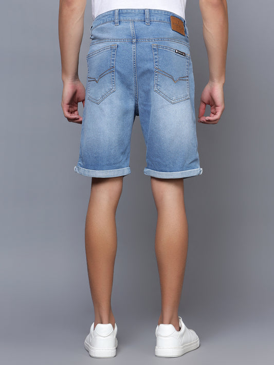 Cantabil Men Light Blue Denim Shorts (7121526947979)