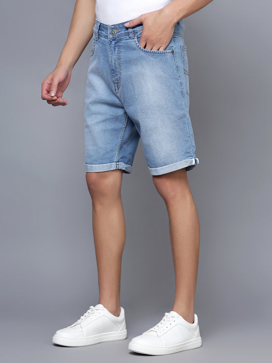 Cantabil Men Light Blue Denim Shorts (7121526947979)