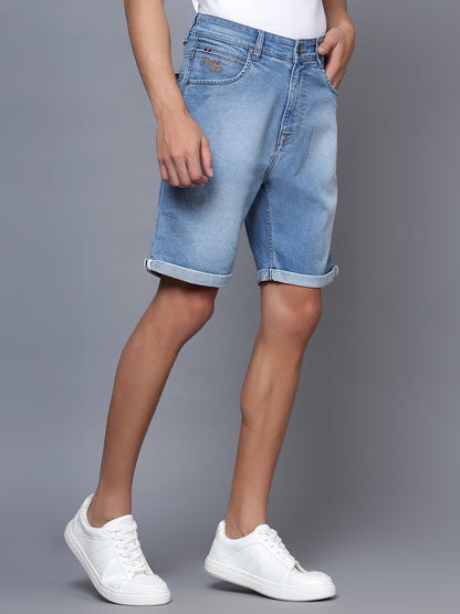 Cantabil Men Light Blue Denim Shorts (7121526947979)