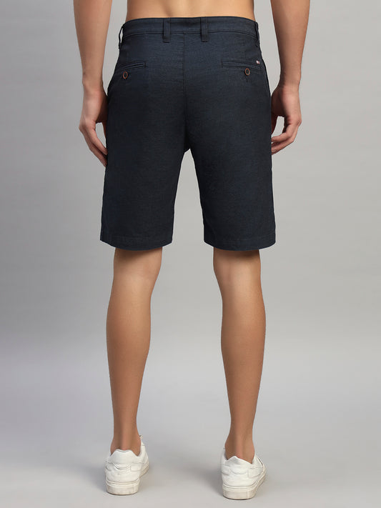 Men's Solid Mix Regular Fit Casual Bermuda