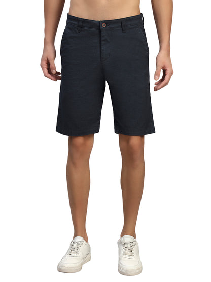 Men's Solid Mix Regular Fit Casual Bermuda