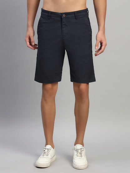 Men's Solid Mix Regular Fit Casual Bermuda