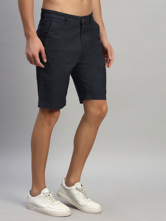 Men's Solid Mix Regular Fit Casual Bermuda
