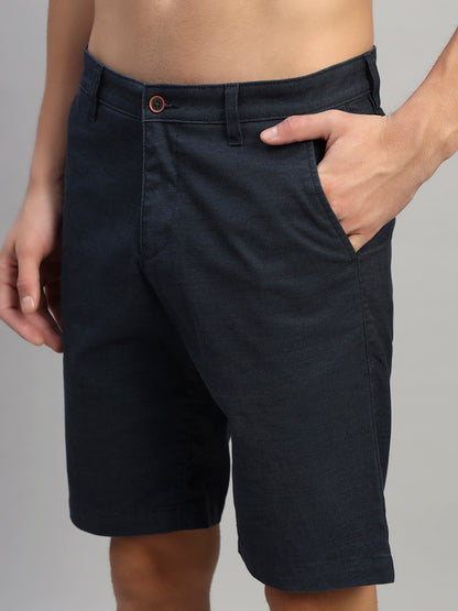 Men's Solid Mix Regular Fit Casual Bermuda