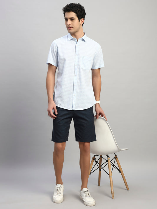 Men's Solid Mix Regular Fit Casual Bermuda