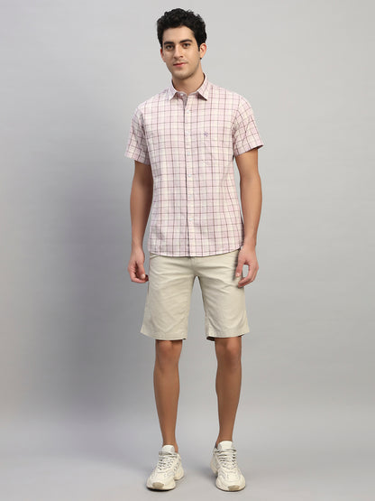 Men's Solid Fawn Regular Fit Casual Bermuda