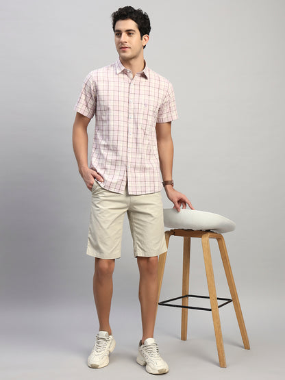 Men's Solid Fawn Regular Fit Casual Bermuda