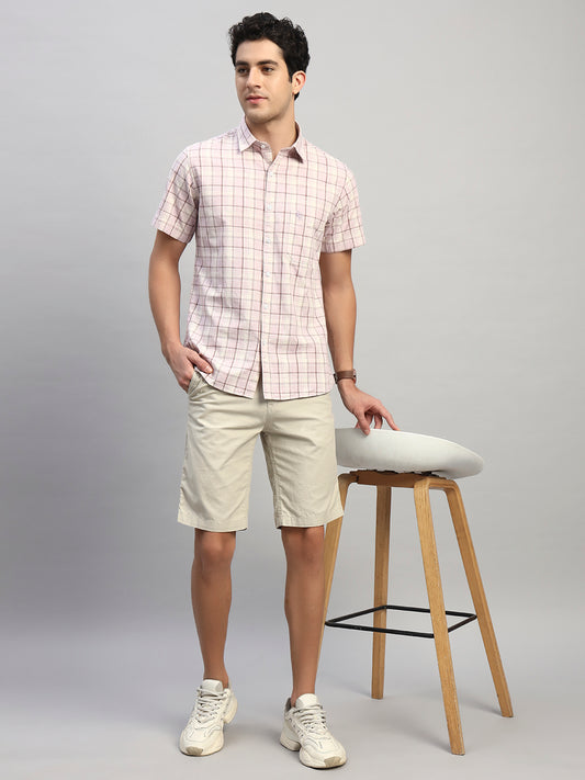 Men's Solid Fawn Regular Fit Casual Bermuda