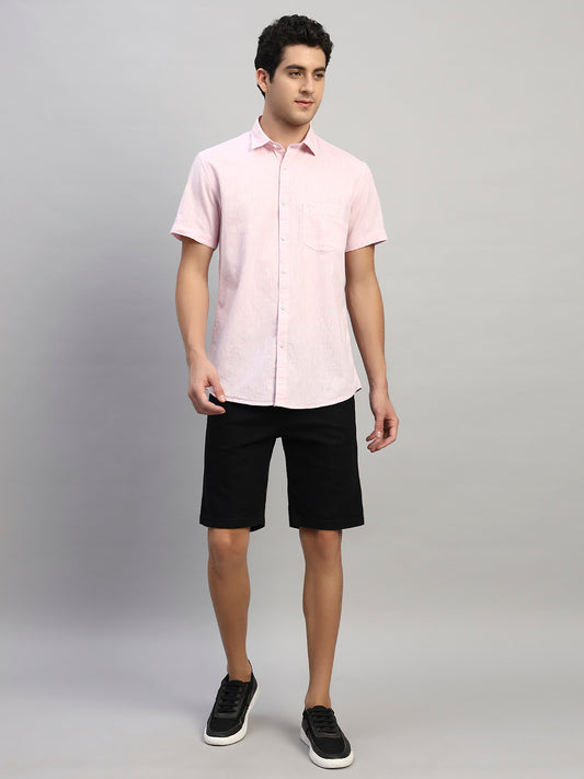 Men's Solid Black Regular Fit Casual Bermuda