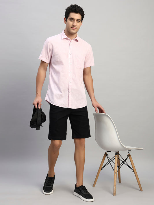 Men's Solid Black Regular Fit Casual Bermuda