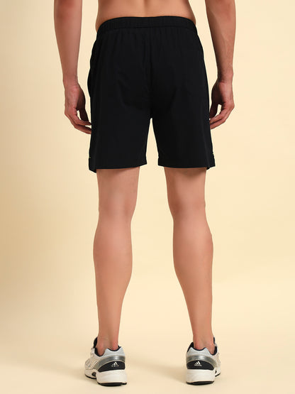 Men's Navy Blue Solid Regular Fit Casual Bermuda