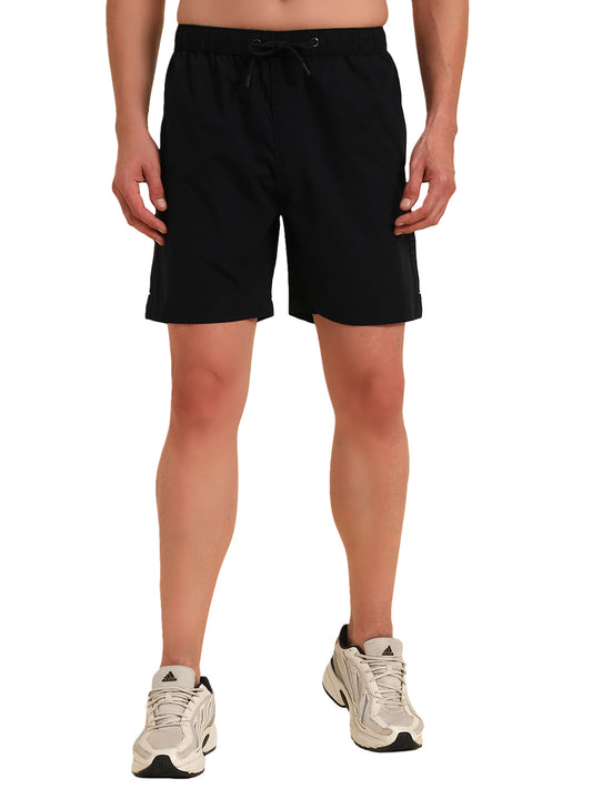 Men's Navy Blue Solid Regular Fit Casual Bermuda