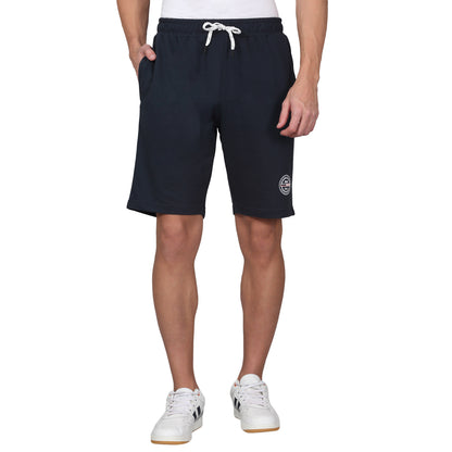 Men's Solid Blue Regular Fit Casual Bermuda