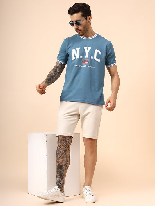 Men's Solid Off White Regular Fit Casual Bermuda