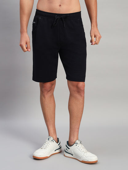 Men's Solid Blue Regular Fit Casual Bermuda