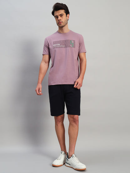 Men's Solid Blue Regular Fit Casual Bermuda