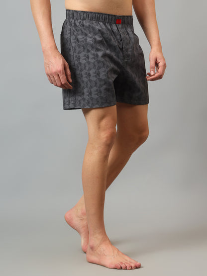 Men's Grey Printed Boxer