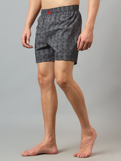 Men's Grey Printed Boxer