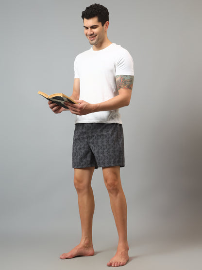 Men's Grey Printed Boxer