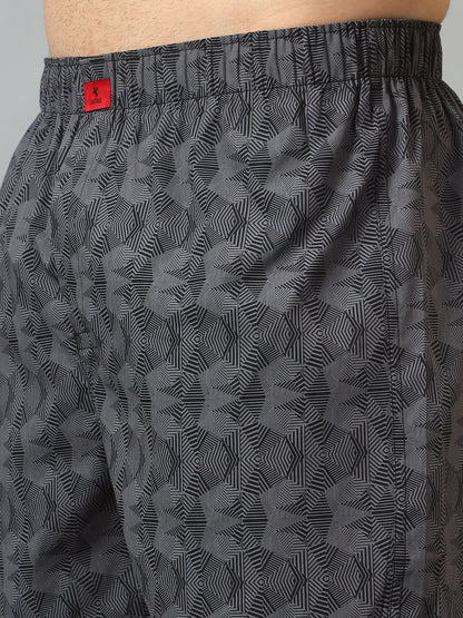 Men's Grey Printed Boxer