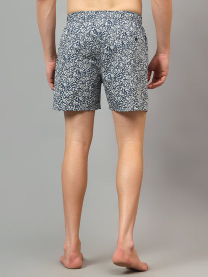 Men's Navy Blue Printed Boxer