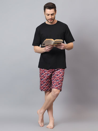 Men's Maroon Printed Boxer