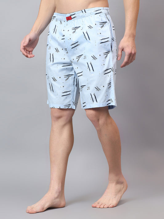 Men's Sky Blue Printed Boxer