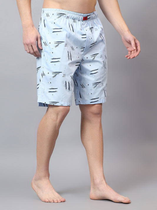 Men's Sky Blue Printed Boxer