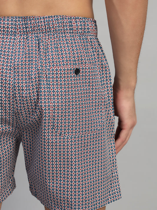 Men's Printed Blue Regular Fit Casual Boxer