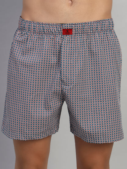 Men's Printed Blue Regular Fit Casual Boxer