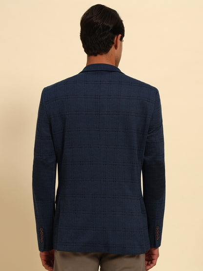 Blazer for Men | Premium Casual Blazer Slim Fit Notched Collar Terry Rayon Fabric Checkered Pattern
