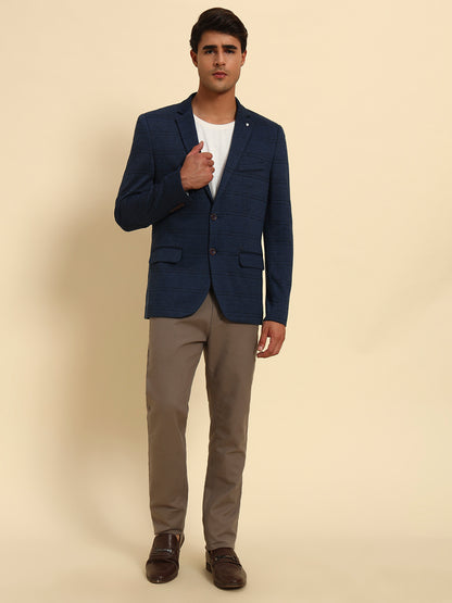 Blazer for Men | Premium Casual Blazer Slim Fit Notched Collar Terry Rayon Fabric Checkered Pattern