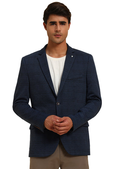 Blazer for Men | Premium Casual Blazer Slim Fit Notched Collar Terry Rayon Fabric Checkered Pattern