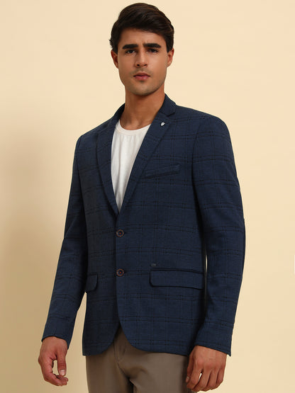 Blazer for Men | Premium Casual Blazer Slim Fit Notched Collar Terry Rayon Fabric Checkered Pattern