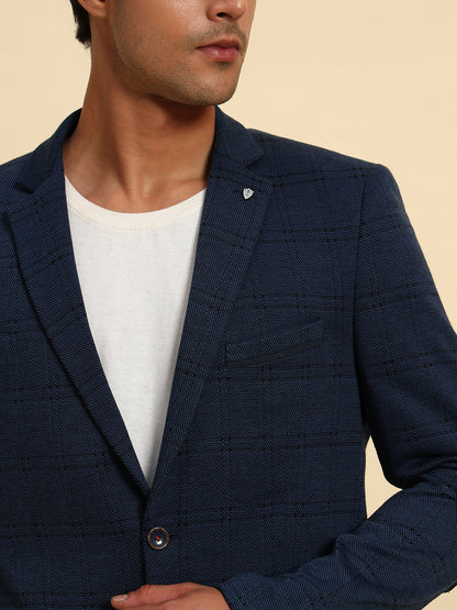 Blazer for Men | Premium Casual Blazer Slim Fit Notched Collar Terry Rayon Fabric Checkered Pattern