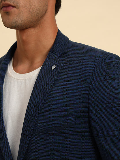 Blazer for Men | Premium Casual Blazer Slim Fit Notched Collar Terry Rayon Fabric Checkered Pattern
