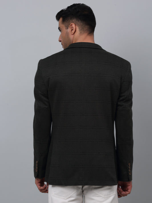 Blazer for Men | Premium Casual Blazer Slim Fit Notched Collar Terry Rayon Fabric Checkered Pattern