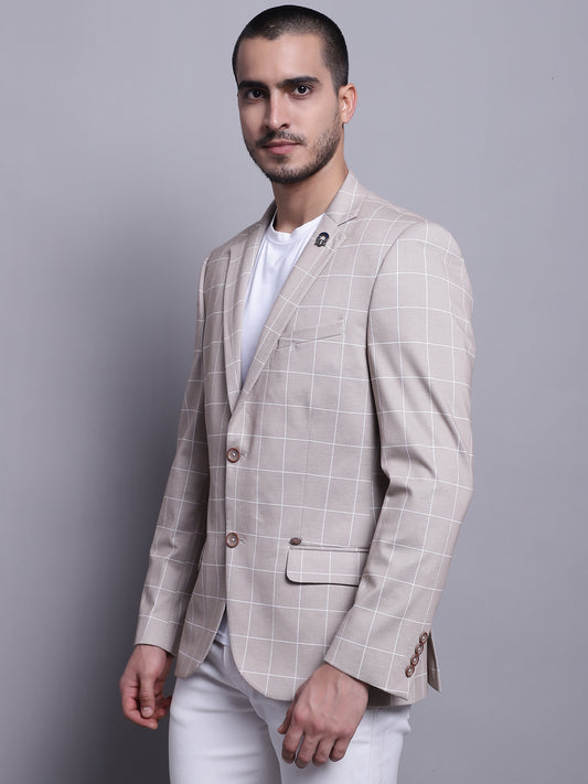 Cantabil Men Beige Casual Blazer (7143976894603)
