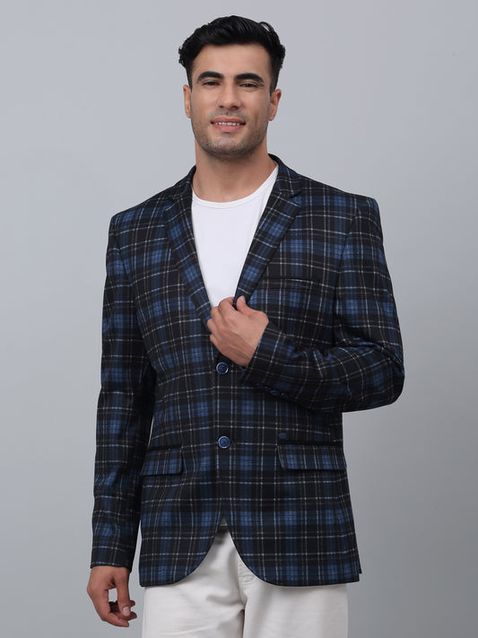Blazer for Men | Premium Casual Blazer Slim Fit Notched Collar Terry Rayon Fabric Checkered Pattern
